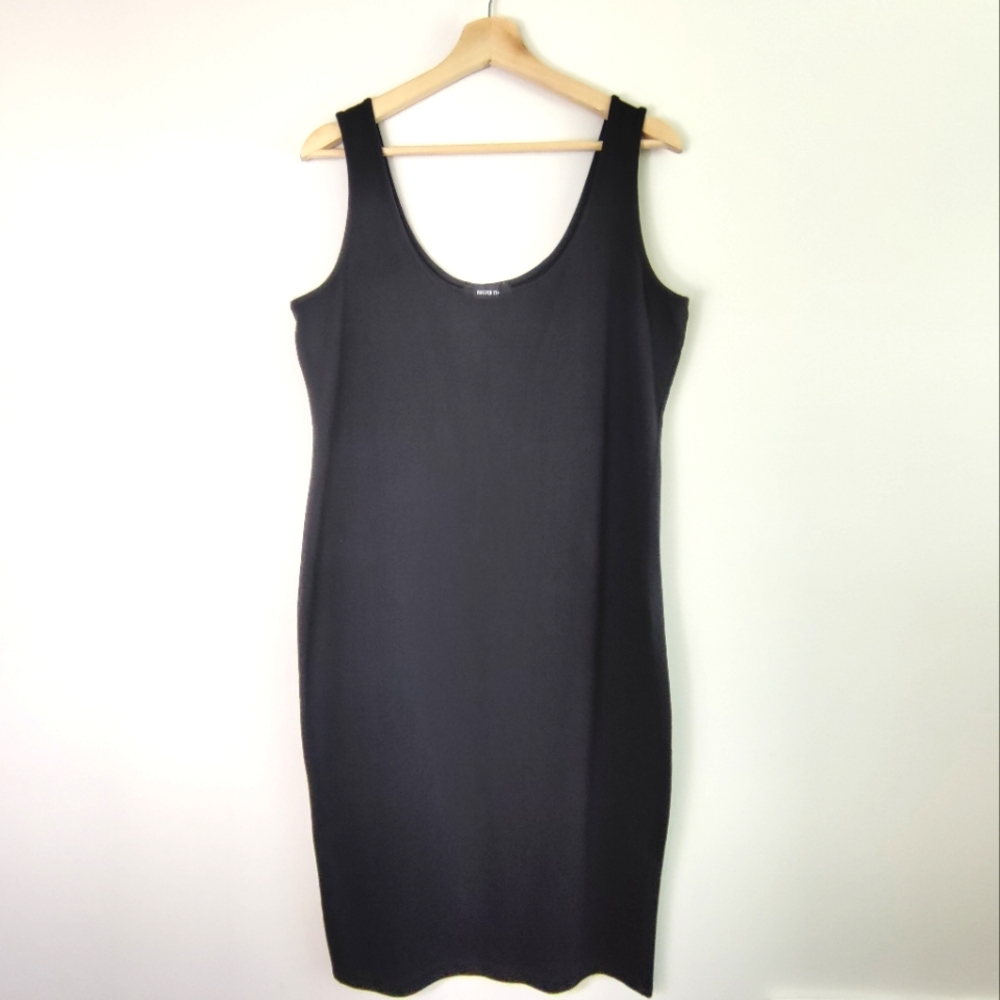 Forever 21+ Black Bodycon Tank Dress Midi Size 1X Plus Size